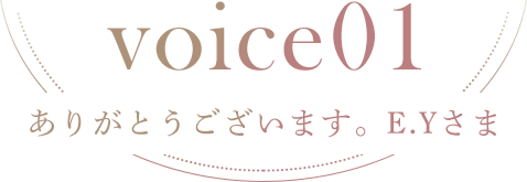 ありがとうございます。E.Yさま